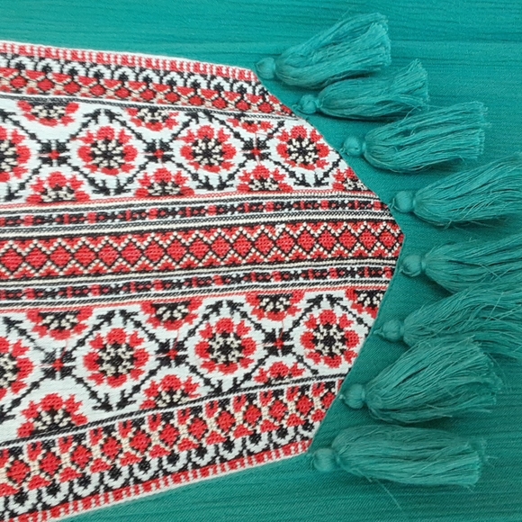 Sundance sz M pit 19 inches maxi dress with embroidery sea foam green color - Picture 5 of 11